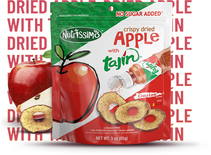 Crispy dried apple with Tajín