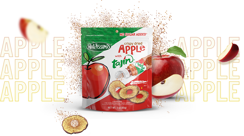 Try our crispy Nutrissimo Dried Apple with Tajín